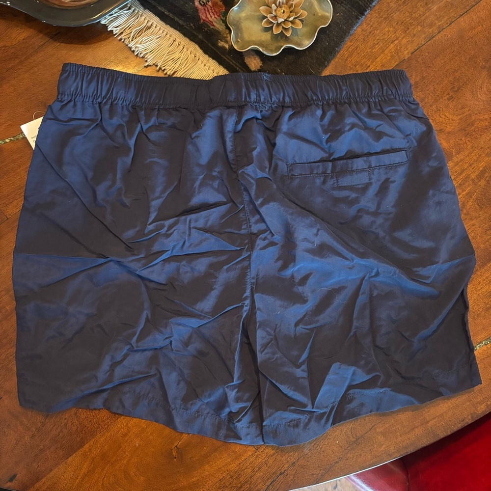 PacSun Men's Navy Blue Swim Trunks with Drawstring - Picture 3 of 6